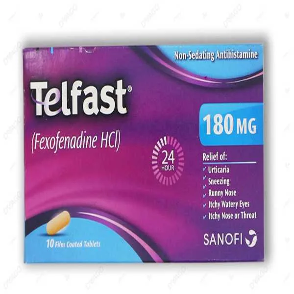 Telfast Tablets 180Mg (1 Box = 1 Strip)(1 Strip = 10 Tablets)