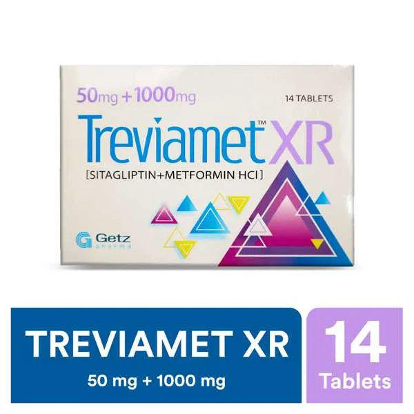 Treviamet-Xr Tablets 50Mg+1000Mg (1 Strip = 7 Tablets)